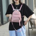 thumbnail image 2 of Sywqhk Bolso De Mensajero Con Patrón De Celosía Retro Para Mujer Mochila Pequeña De Color Puro (Rosa) Sywqhk Para estrenar, 2 of 9