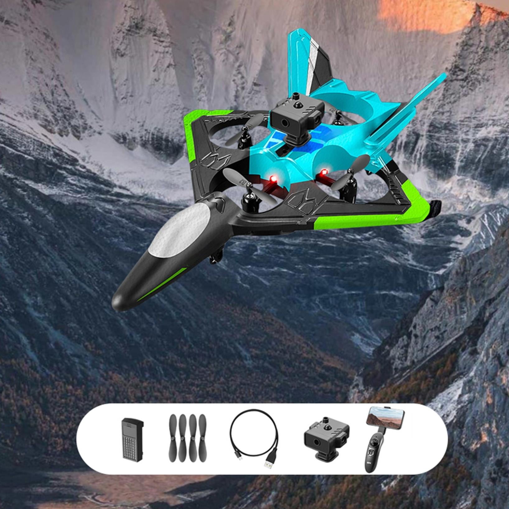 KMWGRE RC Plane Helicopter Quadcopter Foam RC Airplane 2.4GHz Remote Control Jet Fighter with Light 6CH Obstacle Avoidance RC Airplane with 3D Flips Gravity Sensing Auto Hovering for Kids