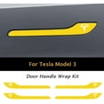thumbnail image 2 of IPG for Tesla Model 3 / Model Y Door Handle Decal Sticker Wrap Kit (Set of 4) with Tesla Logo (Gloss Yellow), 2 of 6