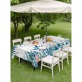 thumbnail image 4 of Outdoor Tablecloth with Umbrella Hole for Patio/Picnic/Party/Camping, Coastal Teal Seaweed Waterproof Table Cloth Rectangle Table Cover Washable, Summer Beach Coral Starfish Retro (54"x 80"), 4 of 8