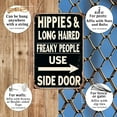 thumbnail image 3 of Hippies Long Haired Freaky People Use Side Door Funny Vintage Tin Metal Sign Metal Tin Sign for Bar Cafe Garage Home Farmhouse Wall Decor Retro Plaque 8x12 Inch, 3 of 10