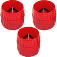 thumbnail image 1 of Kukiwhy 3 Pieces Red Inner-Outer Reamer Pipe and Tube Deburring Reamer Tubing Chamfer Tool for PVC PPR Copper Brass Aluminum Pipes, 1 of 5