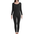 thumbnail image 1 of Guardurnaity Conjunto de ropa interior para mujer, calzoncillos largos térmicos de Color sólido para mujer, capa base para clima frío, ropa de manga larga, Ropa interior Mujeres negras Guardurnaity AP013668-01, 1 of 6