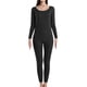 thumbnail image 1 of Minnieouse Conjunto de ropa interior de mujer Calzoncillos largos térmicos de color sólido Calzoncillos cálidos para clima frío Baselayer Ropa Ropa interior Mujeres negras, 1 of 6
