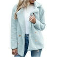 thumbnail image 5 of XFLWAM Womens Winter Fleece Teddy Bear Sherpa Jacket Lapel Button Down Coats with Pockets Outerwear, 5 of 7