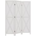 thumbnail image 1 of HOMCOM 3-Panel Privacy Screen with Foldable Design Wood Frame White 5.6FT, 1 of 10