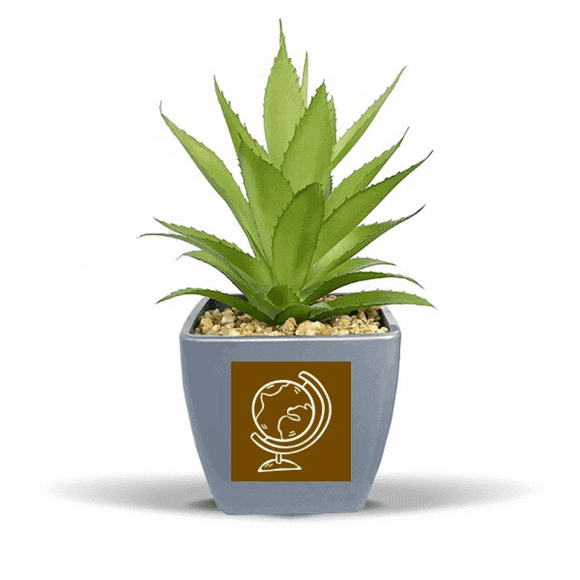 Globe World Teach Aid School Course Fake Pineapple Flower Pot Vase Mini Decor