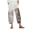 thumbnail image 2 of CHGBMOK Capris à Enfiler à Imprimé Paysage pour Femmes, Grande Taille, Liquidation, 2 of 3
