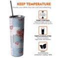thumbnail image 6 of 20oz Pioneer Flower Skinny Tumblers Stainless Steel Tumbler with Lid and Straw,Vacuum Insulated Double Wall Travel Tumbler Cups with Cleaning Brush for Coffee,Tea, 6 of 6