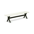 thumbnail image 4 of Kitchen Dining Set 6 Piece - Black Linen ChairsWood Table with Bench, 4 of 6