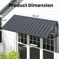 thumbnail image 4 of BACKYARD BEAUTIFUL Metal Awning 80" x 36", Front Door and Window Canopy with Powder-Coated Frame, Weather Resistant Sun and Rain Shelter for Patio, Entrance, Porch and Balcony, Dark Gray, 4 of 9