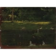 thumbnail image 2 of Giuseppe&nbsp;De Nittis 14x12 Black Ornate Wood Framed Double Matted Museum Art Print Titled: The Pond in the Bois De Boulogne (C1875), 2 of 5
