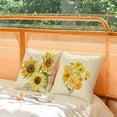 thumbnail image 3 of Set Of 4 Sunflower Flower Decorative Throw Pillow Covers 20x20 Inch Plant Pillow Covers Linen Square Pillow Cases Summer Flower Outdoor Sofa Couch Home Bed Decor Cushion Covers (20 by 20), 3 of 5