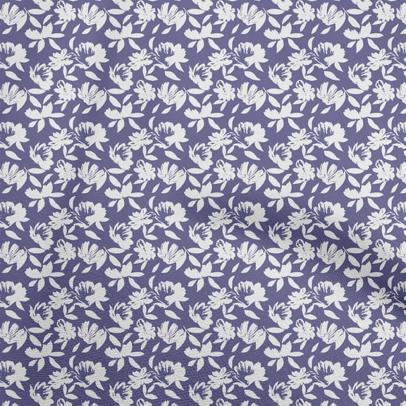 oneOone Polyester Spandex Purple Fabric Floral Sewing Material Print Fabric By The Yard 56 Inch Wide