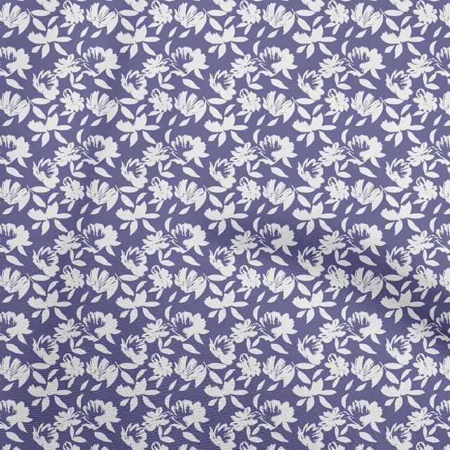 oneOone Cotton Poplin Purple Fabric Floral Craft Projects Decor Fabric Printed By The Yard 56 Inch Wide