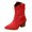 Red, variant on Ladies Suede Slouchy Cowboys Boots Pointed Toe Stacked Heel Metal Buckle Mid Calf Western Cowgirl Booties
