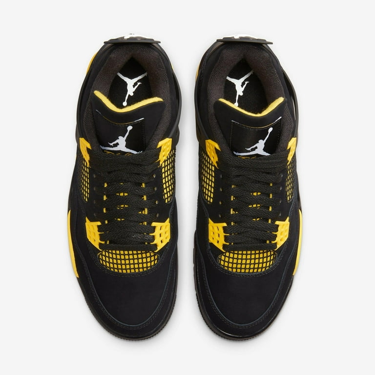 Men's) Air Jordan 4 Retro 'Thunder' Black/White-Tour Yellow Men's) Air Jordan 4 Retro 'Thunder' Black/White-Tour Yellow