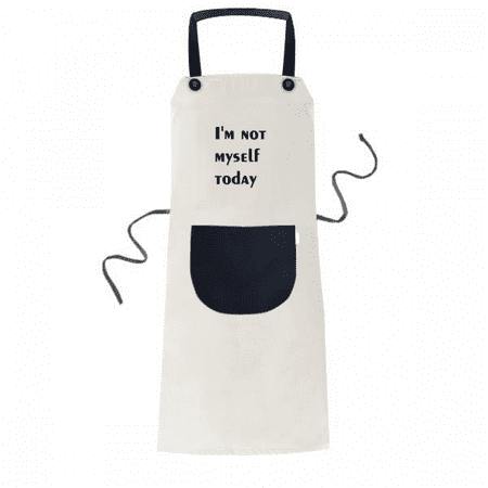 

Not Myself Bad Mood Art Deco Fashion Apron Adjustable Bib Cotton Linen BBQ Kitchen Pocket Pinafore