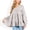 Gray, variant on Women's V-Neck Tiered Babydoll Top with Long Puff Sleeves- Small, Pink
