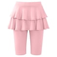 thumbnail image 3 of OGLCCG Girls' Knee Length Shorts with Skirts Summer Stretchy Athletic Capri Leggings for Teens Kids Breathable Soft Casual Sports Shorts 7-15 Years, 3 of 6