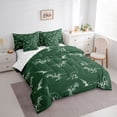 thumbnail image 2 of Feelyou Deep Green Dinosaur Twin Bedding Sets for Boys Men, Retro Line Wildlife Art Bedding Comforter Set, Green, Reversible, 7-Piece, 2 of 7