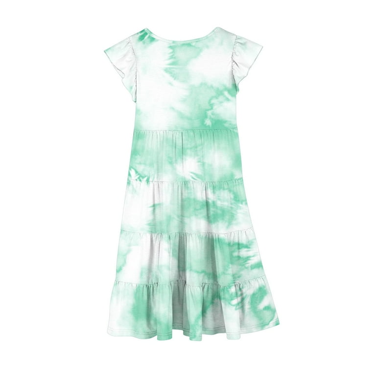 green and white tie dye dress 6-Way Convertible Forest Green Tie-Dye Cotton Skirt Dress 59