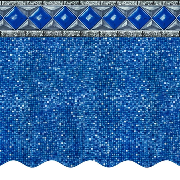 SmartLine 33' Round Crystal Tile Unibead Above Ground Swimming Pool Liner, 54" Height, 25 Gauge