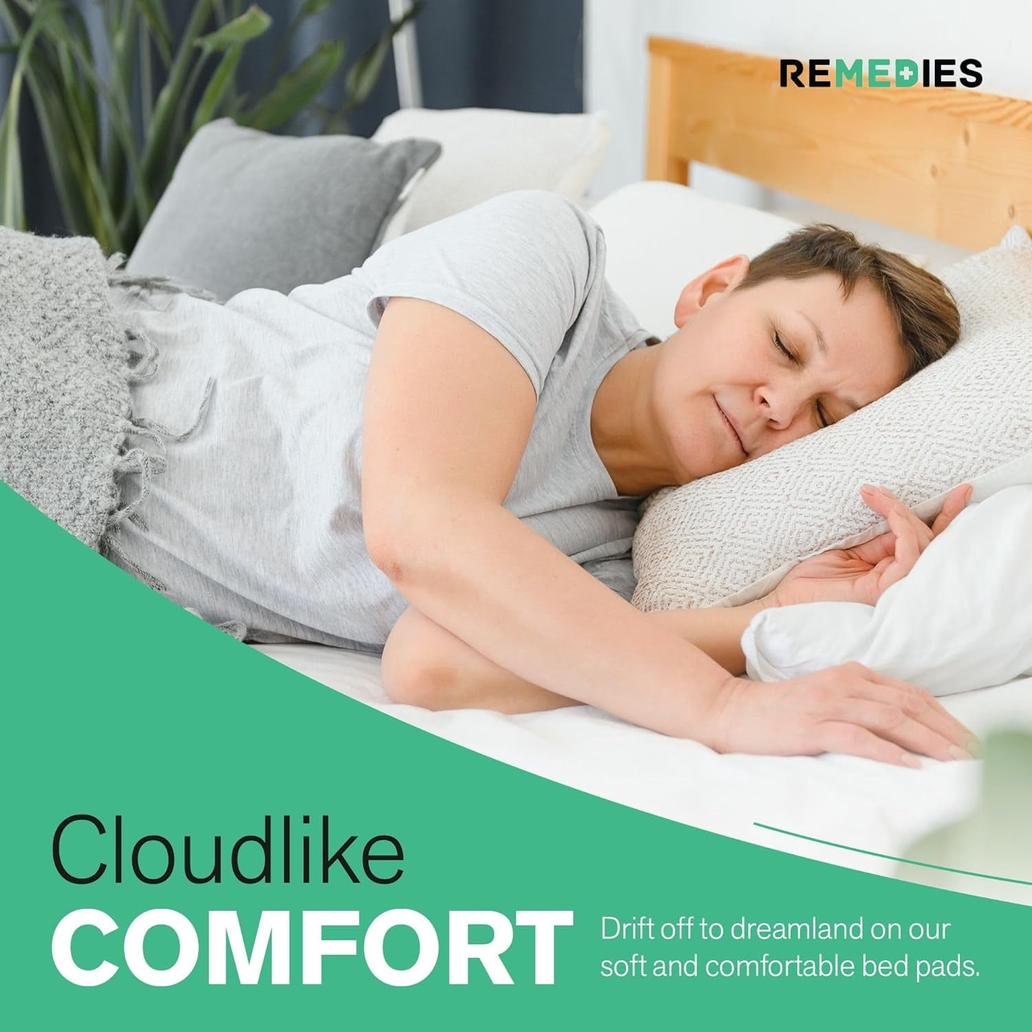 REMEDIES 36 x 36” Large Disposable Bed Pads for Adults Incontinence Pads Puppy Pads, 50 Pack