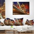 thumbnail image 3 of Designart Famous Tower Bridge at Night - Modern Cityscape Throw Pillow - 18x18, 3 of 4