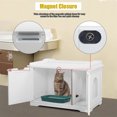 thumbnail image 5 of Bestpet Cat Litter Box Enclosure Covered Litter Box Enclosed Cat House Condo Side Table Hidden Cat Washroom Enlarged Cat Litter Cabinet Cat Furniture Litter Tray with Door，White, 5 of 7