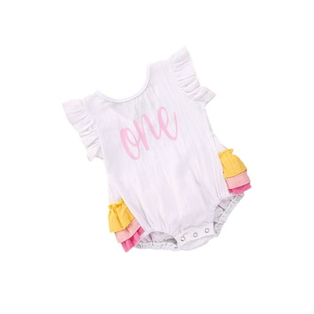 

Baby Girl Summer Romper Newborn Baby Letter Print Jumpsuit Clothes