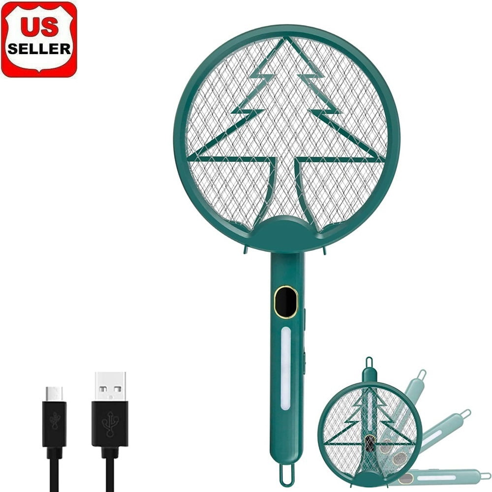 LINKPAL 2 In 1 Portable Bug Zapper Electric Rechargeable Bug Zapper Fly Killer Swatter Racket Zap Mosquito Best for Indoor and Outdoor Pest Control LED
