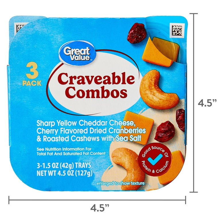 Great Value Craveable Combos Snack Trays with Sharp Cheddar Cheese