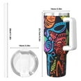 thumbnail image 4 of Cauagu Neon Graffiti Urban Art Print Stainless Steel Vacuum Insulated Tumbler,40oz Water Bottle with Handle & Flip Straw Reusable Travel Coffee Mug for Women & Men, 4 of 8