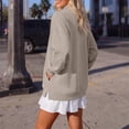 thumbnail image 6 of GZWYHT Mock Neck Sweatshirt Women Blank Mock Neck Sweatshirt Oversized Mock Neck Sweatshirt Pullover Sweaters for Women Long Sleeve Sweatshirt Long Sleeve Turtleneck Tops Brown XL, 6 of 9
