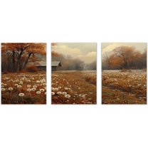 Hieng 3PCS Forest Wall Art Nature Modern Canvas Painting,Artwork Picture for Home Decoration Living Room BedroomDining Room Wall Decor(only canvas)
