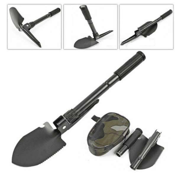 Military Folding Shovel and Pick with Carrying Pouch