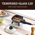 thumbnail image 3 of EFS059 Personal Electric Skillet, 7” Compact Portable Cooker, Adjustable Temperature, 600W Rapid Heating, Nonstick Surface, Tempered Glass Lid, Removable Handle, Black, 3 of 6