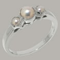 thumbnail image 2 of LBG British Made 10k White Gold Cultured Pearl Womens Promise Ring - 33 size options - Size 9.5, 2 of 7