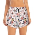 thumbnail image 2 of Rateoe Rose Flowers Printed 2 in 1 Women's Workout Shorts for Athletic Gym Running Shorts with Phone Pockets-Medium, 2 of 7