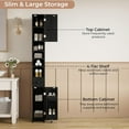 thumbnail image 4 of Bathroom Storage Cabinet, 70.9 Inch Tall Bathroom Cabinet with Doors, Narrow Storage Organizers with Adjustable Shelf for Small Space, Black, 4 of 16