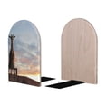 thumbnail image 2 of Lsque Elephant Giraffe Printed Wood Bookends,Non-Skid Bookend for Shelves,Heavy Duty Support Bookends,Non-Slip Foam Pads for Office, Home, and Library,1 Pair, 2 of 8