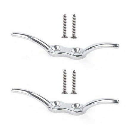 

ALSLIAO 2.5 inch 316 Stainless Steel Marine Boat Flagpole Cleat Hook with Screws