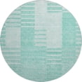thumbnail image 2 of Addison Rugs Mayfield Washable Transitional Striped Teal Round Rug, 8' x 8', 2 of 5