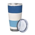 thumbnail image 2 of 20oz Car Cup Three-Piece Set Of Single Silver Edge No Smell Easy To Carry Heat Preservation For Daily Car Sports Travel Light Blue Stripe_1, 2 of 8