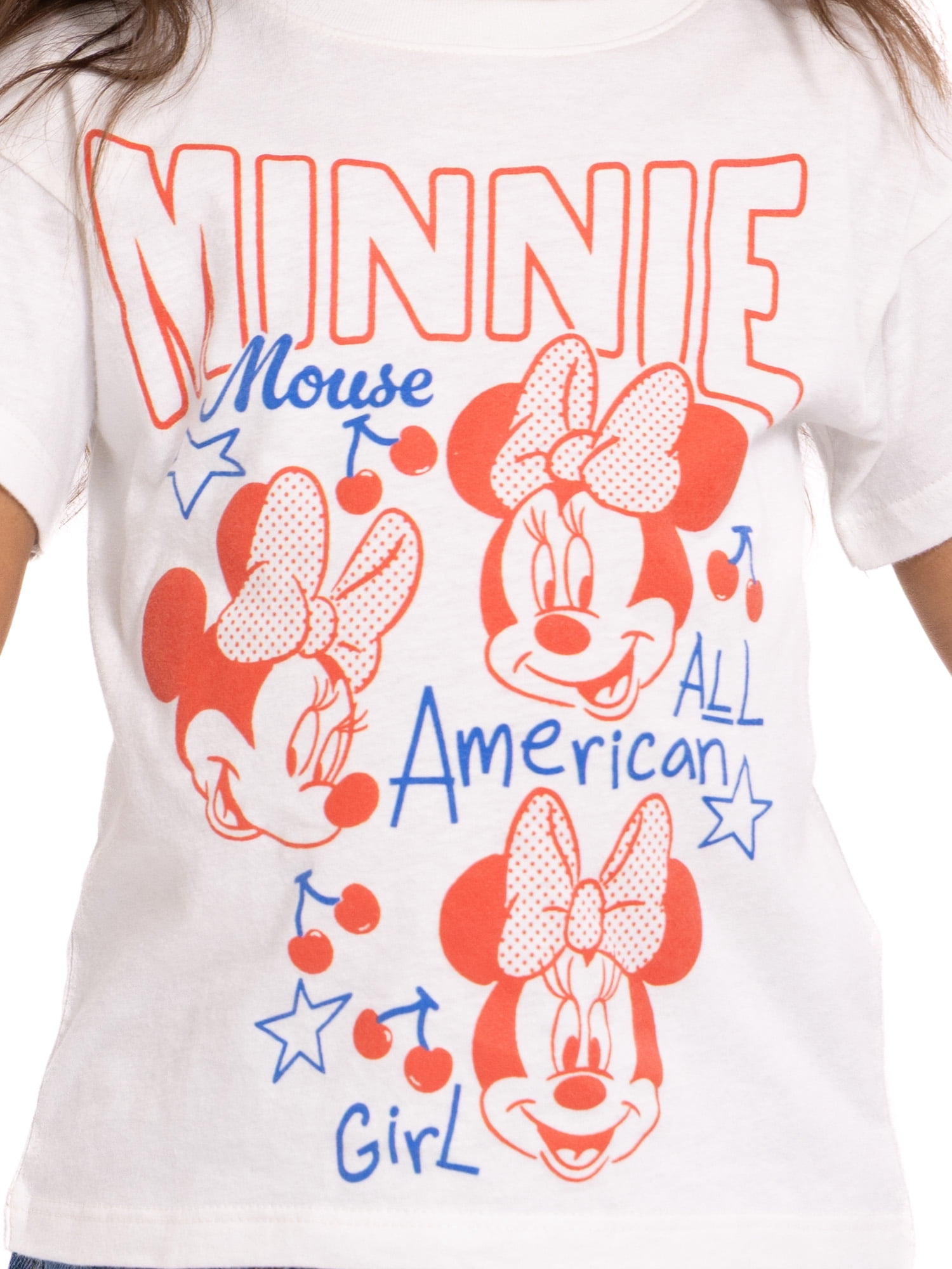 Minnie Mouse Toddler Graphic Patriotic Americana Americana Crewneck Tee with Short Sleeves, Sizes 12M-5T