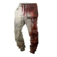 thumbnail image 1 of Men's Casual Halloween Pants Scary Print Lightweight Problem Solving Comfortable Stretchable Trousers for Party, 1 of 3