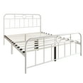 thumbnail image 4 of Castle Place Vintage Twin Size Metal Platform Bed, White, 4 of 6
