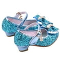 thumbnail image 6 of Ulitacool Toddler Shoes For Girls 4.5-5 Years Girls Sparkle Shoes Baby Crystal Sandals Princess Pearl Shoes Comfortable Feetwear Blue, 6 of 7