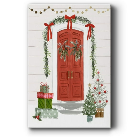 Festive Front Door II- Gallery Wrapped Canvas